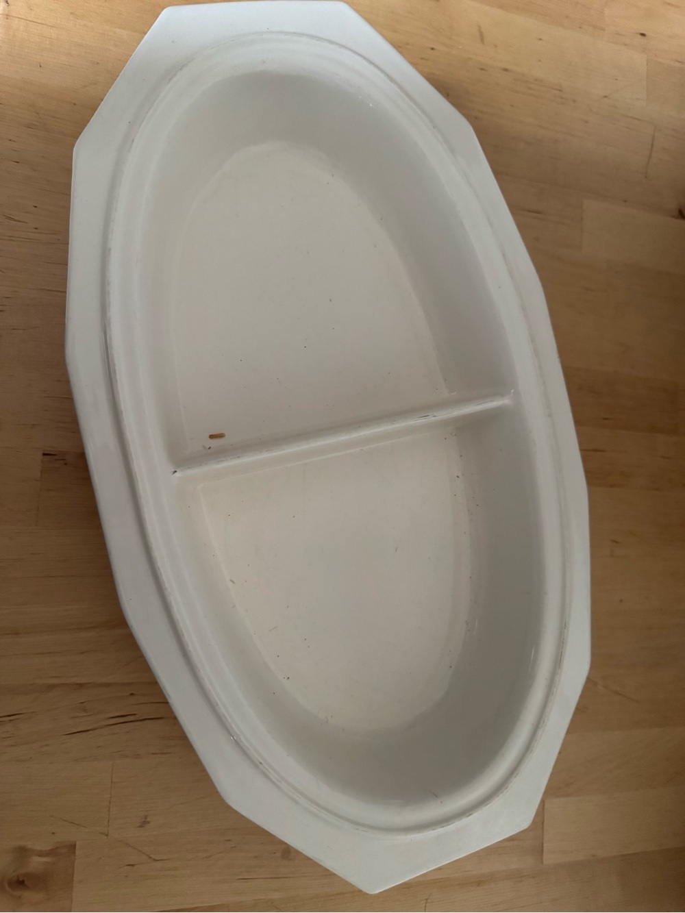 Pfaltzgraff Heritage White Oval Divided Ceramic Serving Dish
